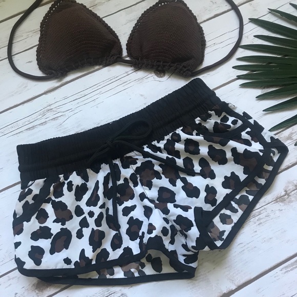 surf mentality Pants - Women’s leopard Surf beach board shorts